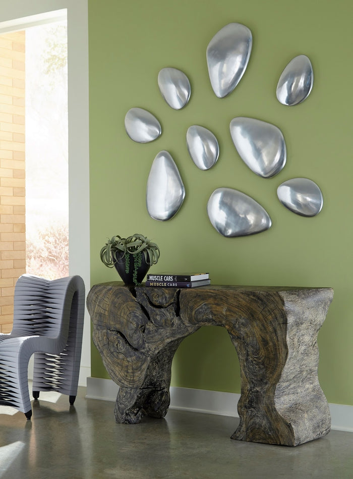 Aluminum River Rock Wall Sculpture