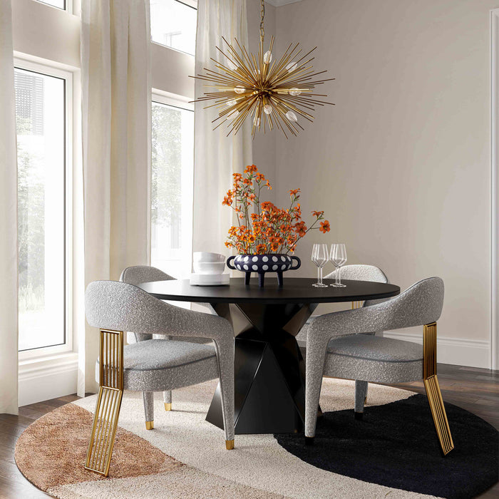 Ainsley Grey Boucle Dining Chair - Luxury Living Collection