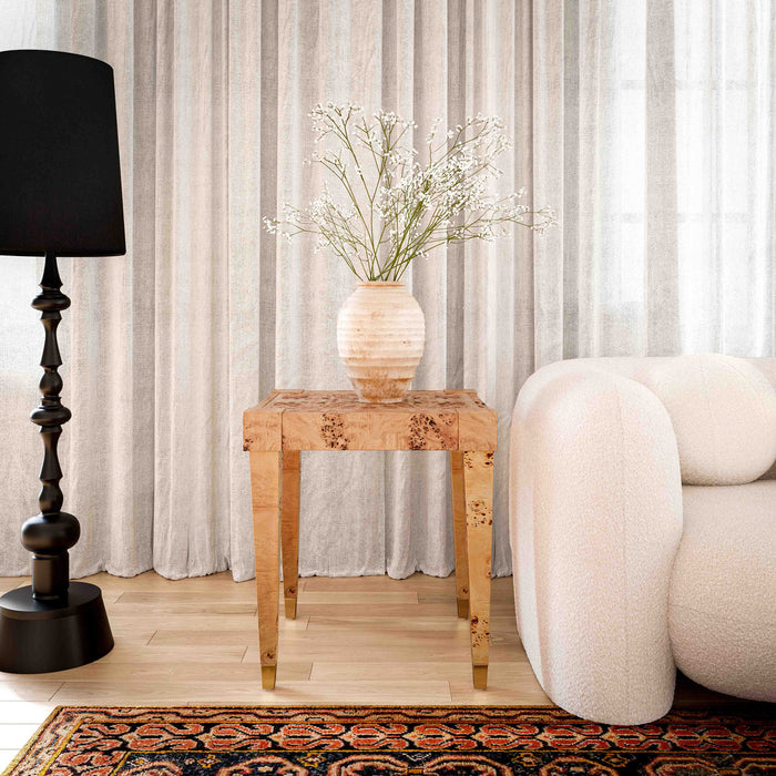 Blythe Natural Burl End Table - Luxury Living Collection