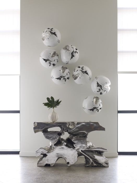 Ball Silver Leaf Wall Sculptures