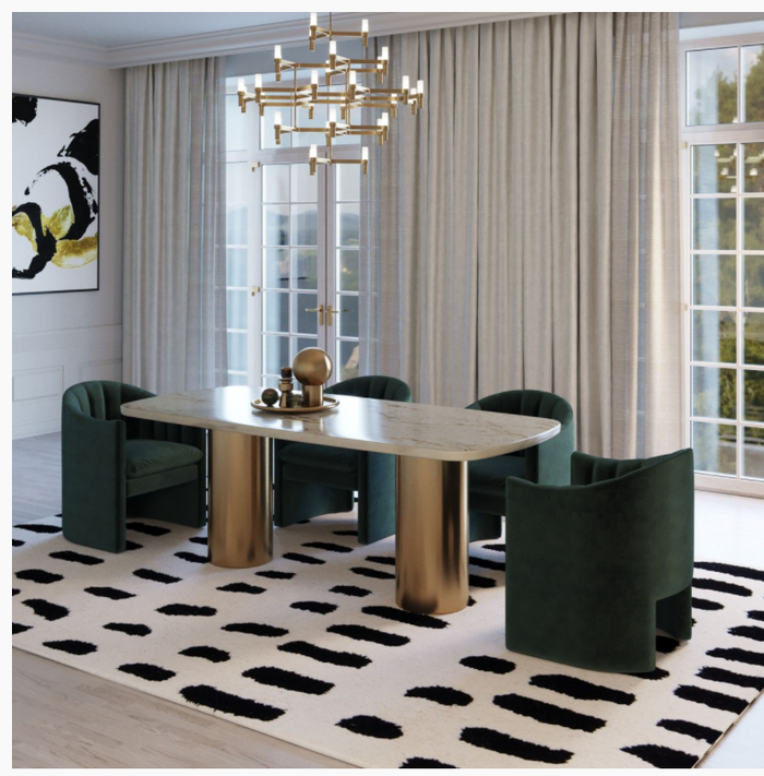 Akiko Modern Jade Green Velvet Dining Chair
