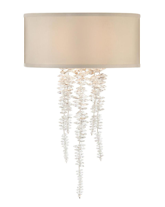 Aries Cascading Crystal Waterfall One-Light Sconce - Luxury Living Collection