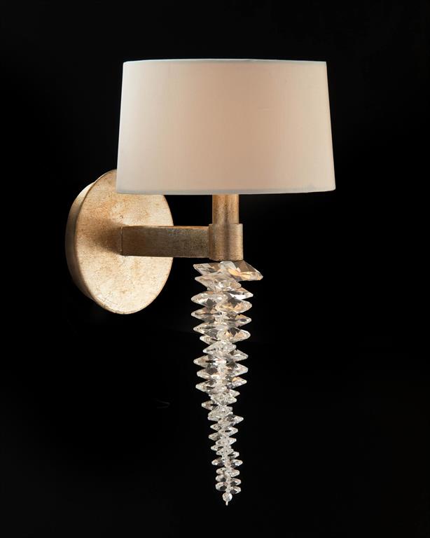 Aries Cascading Crystal Waterfall One-Light Wall Sconce - Luxury Living Collection