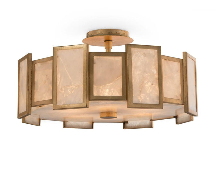 Kaelie Calcite Panel Six-Light Semi-Flush - Luxury Living Collection