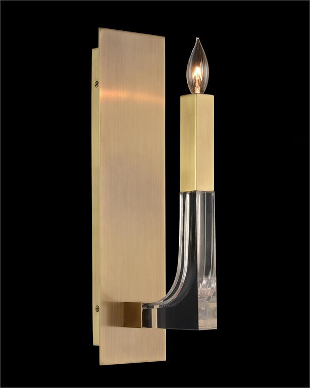Hape Acrylic and Brass Single-Light Wall Sconce - Luxury Living Collection
