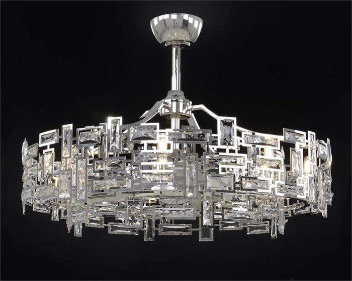 Kaz Eight-Light Chandelier With Fan - Luxury Living Collection