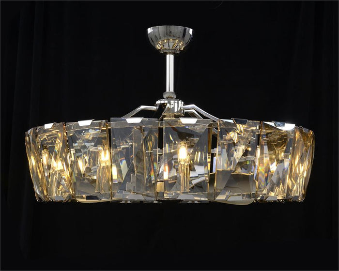 Kaz Ten-Light Crystal Chandelier With Fan - Luxury Living Collection