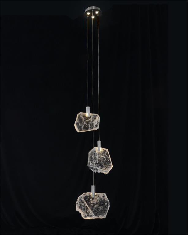 Yve Selenite Pane Six-Light Droplight Chandelier - Luxury Living Collection