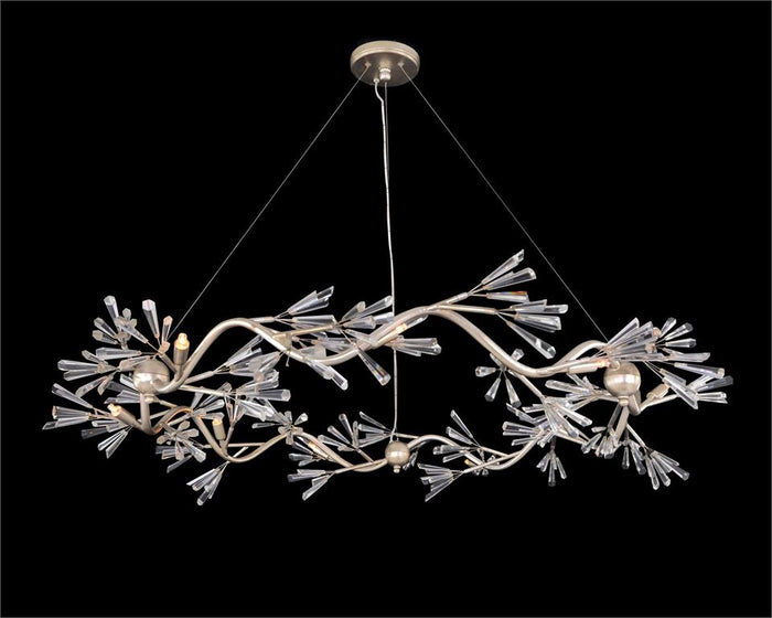 Barclay Crystal Wand Branched Nine-Light Chandelier