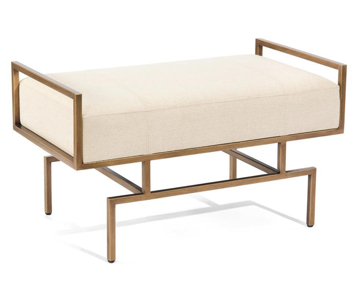 Greer Neutral & Gold 36" Custom Bench - Luxury Living Collection