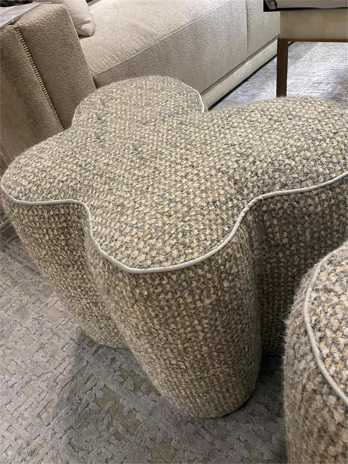 Nadine Small Brown Butterfly Ottoman - Luxury Living Collection
