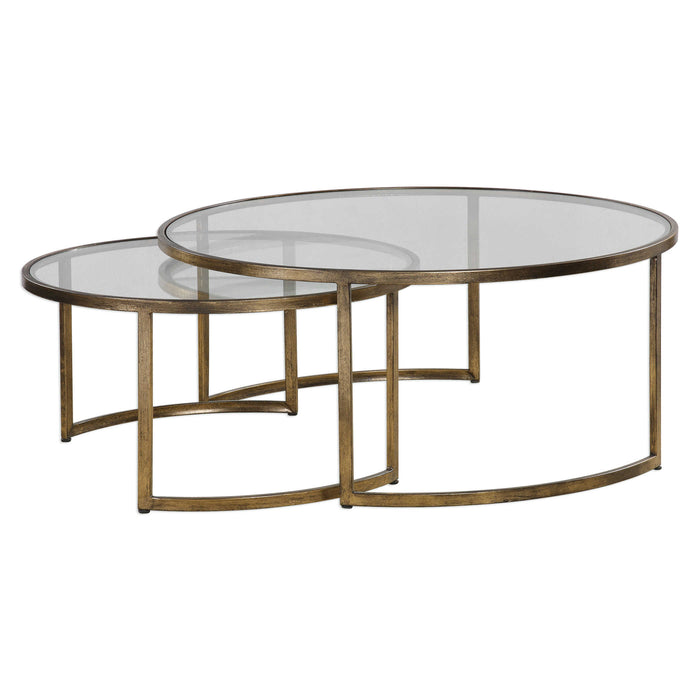 Azar Gold Nesting Coffee Tables, Set of 2