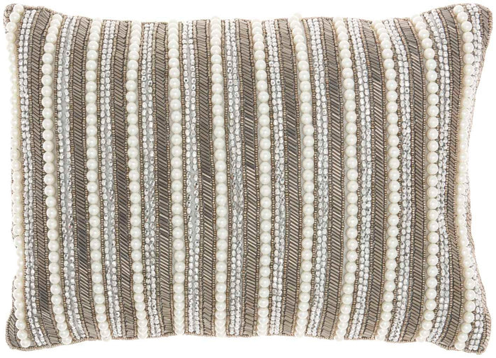 Antoinina 10 X 14" Pewter Throw Pillow - Elegance Collection