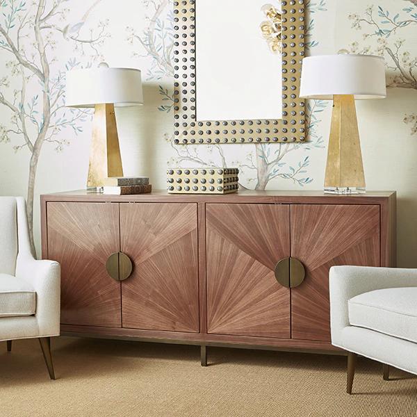 Auburn 72" Radial Walnut & Bronze Cabinet
