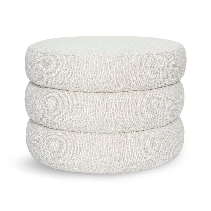 Tundra Off White Boucle Ottoman