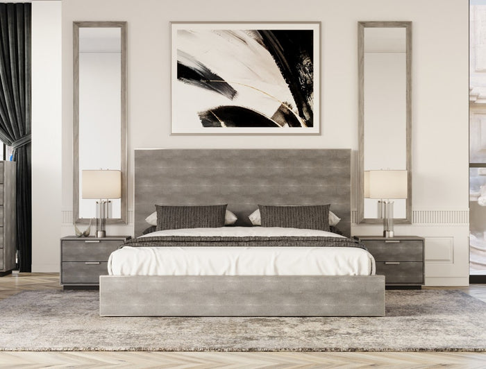Loretta Eastern King Modern Shagreen Bedroom Set