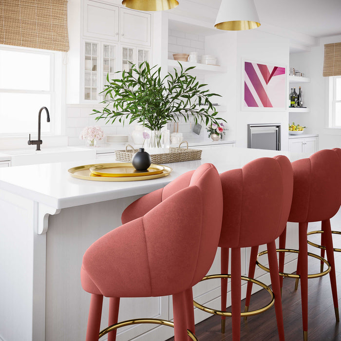 Morant Salmon Swivel Bar Stool - Luxury Living Collection