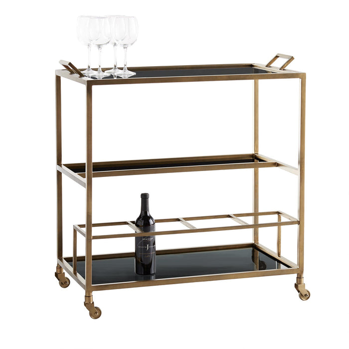 Rosalina Antique Brass Bar Cart