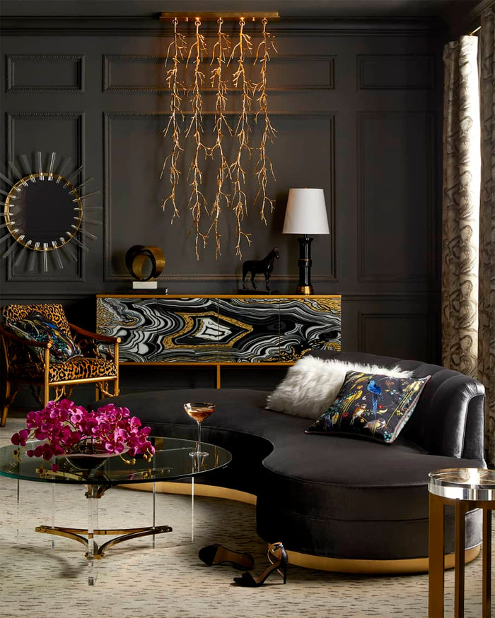 Linnea Brass and Crystal Martini Table - Luxury Living Collection