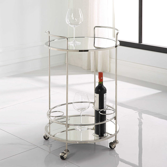Corsa Silver Bar Cart