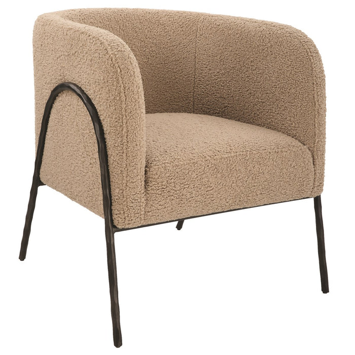 Netta Latte Shearling Accent Chair
