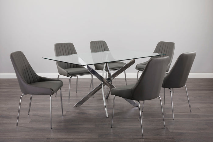 Allure Polished Steel Dining Table
