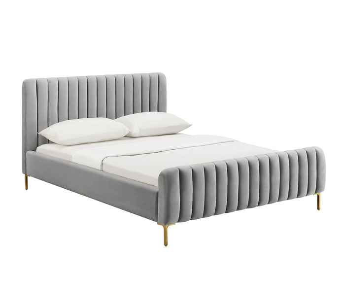 Cassie Grey Velvet Bed - Luxury Living Collection