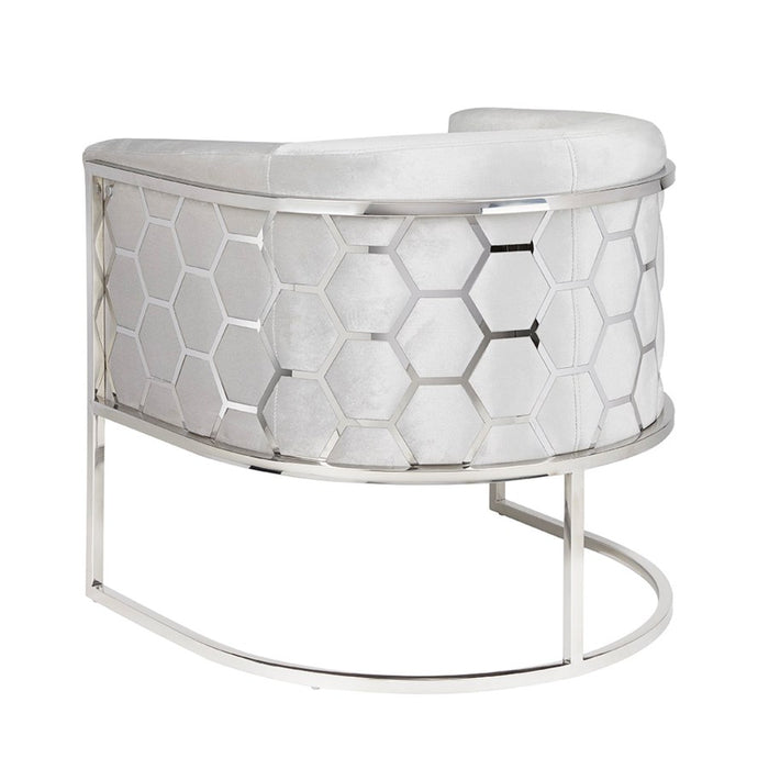 Cora Grey Velvet Accent Chair