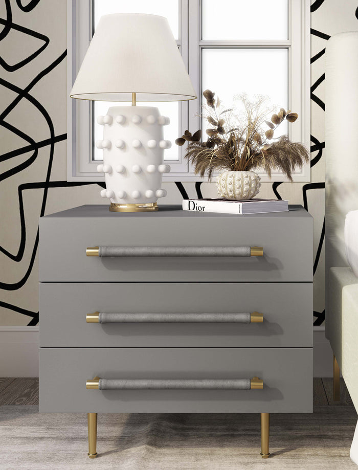 Caspara Grey Nightstand - Luxury Living Collection
