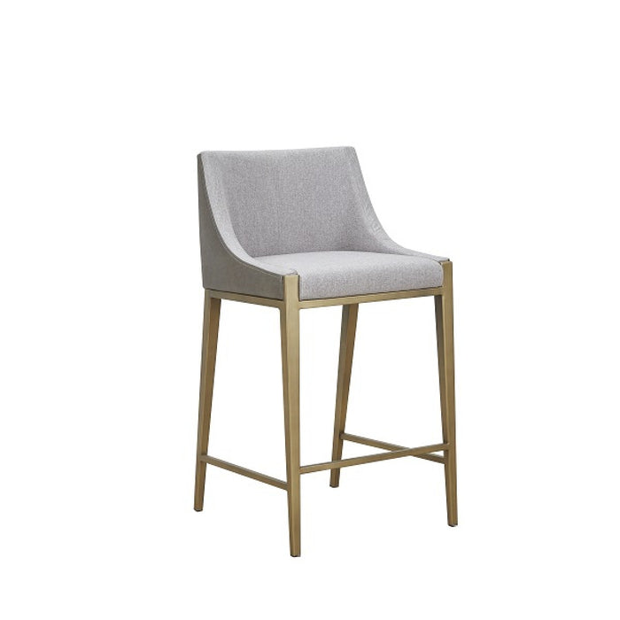 Aarya Grey & Brass Counter Stool