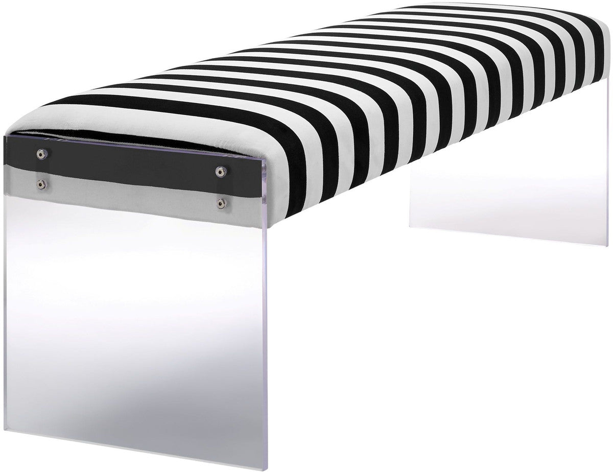 Corazon Paris Velvet and Acrylic Bench - Luxury Living Collection