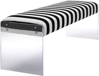 Corazon Paris Velvet and Acrylic Bench - Luxury Living Collection