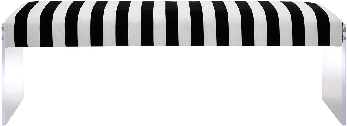 Corazon Paris Velvet and Acrylic Bench - Luxury Living Collection