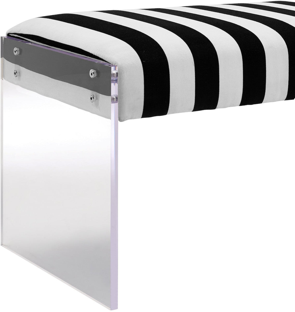 Corazon Paris Velvet and Acrylic Bench - Luxury Living Collection
