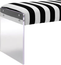Corazon Paris Velvet and Acrylic Bench - Luxury Living Collection