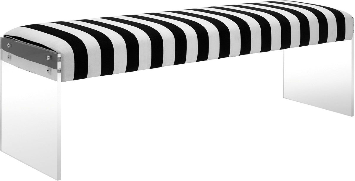 Corazon Paris Velvet and Acrylic Bench - Luxury Living Collection
