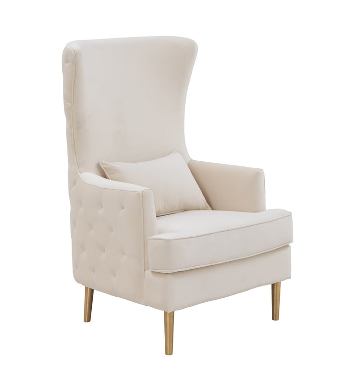 Rolf Cream Tall Tufted Back Chair  - Luxury Living Collection