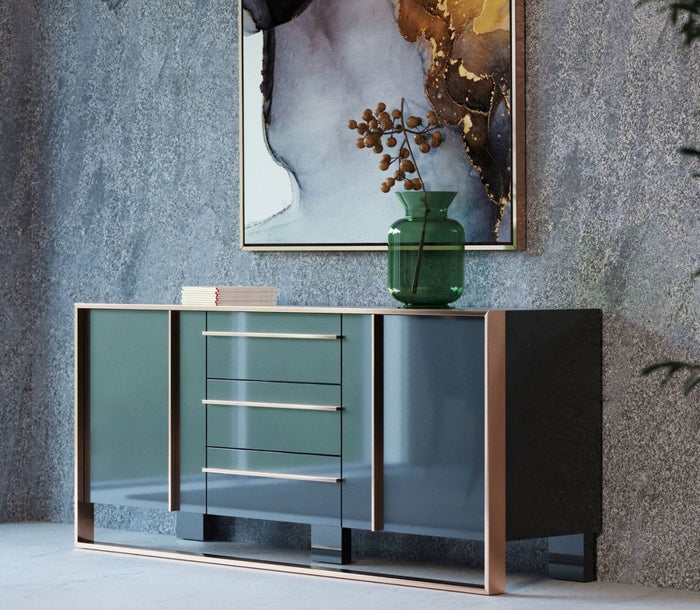 Elidi Modern Black & Rosegold Buffet