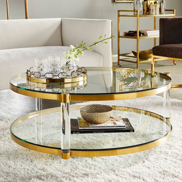 Simone Brushed Gold Coffee Table