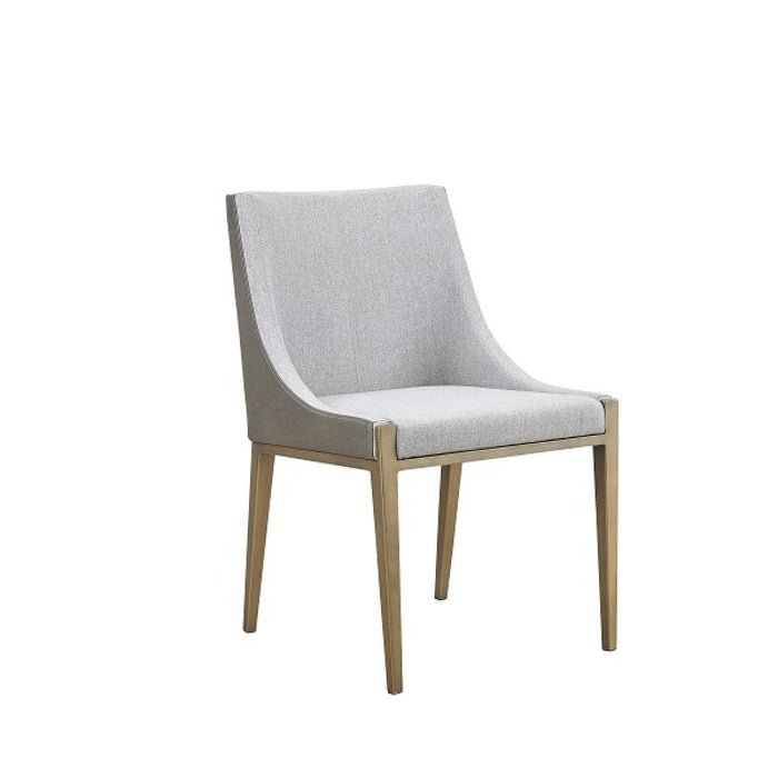 Aarya Grey & Brass Dining Chair