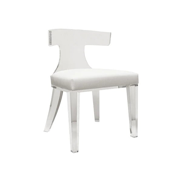 Clay Acrylic & White Linen Chair