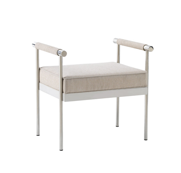 Malakeh Cream Velvet Bench - Luxury Living Collection