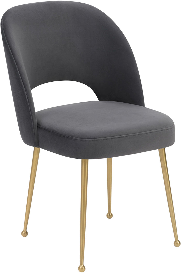 Giada Dark Grey Velvet Chair - Luxury Living Collection