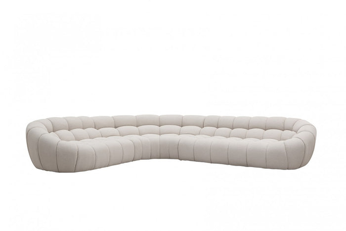 Nicoma Modern Beige Curved Sectional Sofa