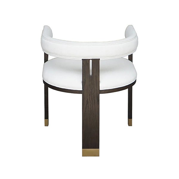 Ezra Espresso Oak & White Linen Chair