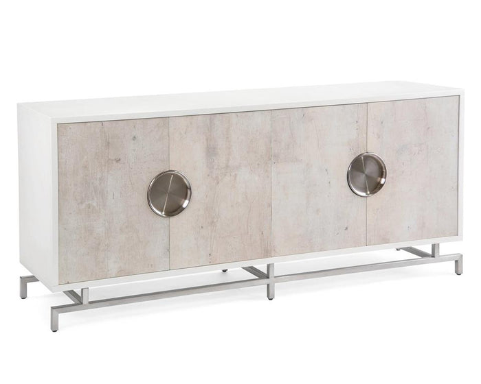 Mariana Beluga White Four-Door Credenza - Luxury Living Collection