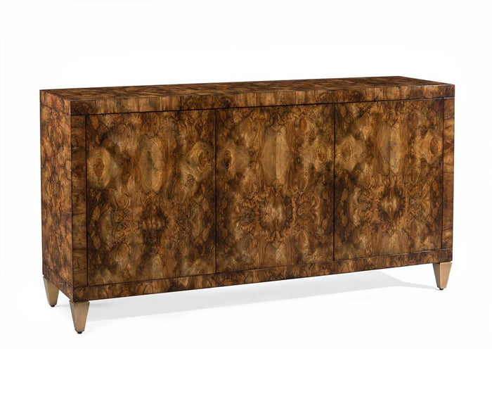 Aryana Burl Wood & Gold Three-Door Sideboard - Luxury Living Collection