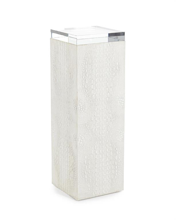 Lyanna Cream Faux Crocodile Pedestals - Luxury Living Collection