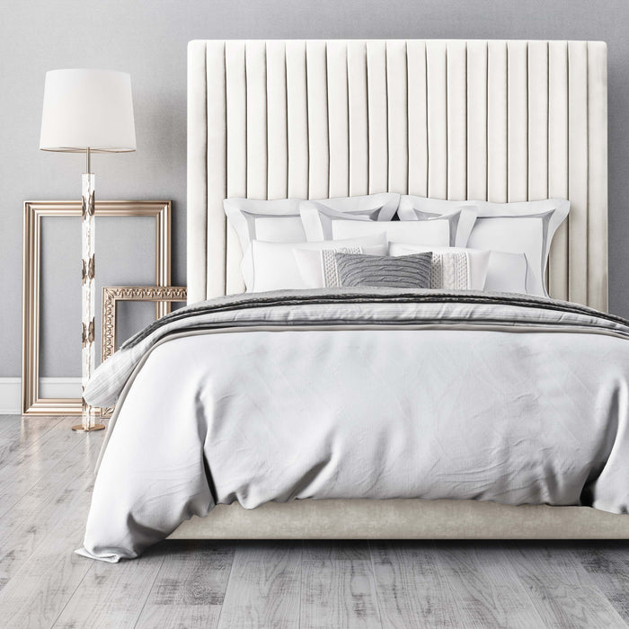 Leili White Velvet Bed - Luxury Living Collection