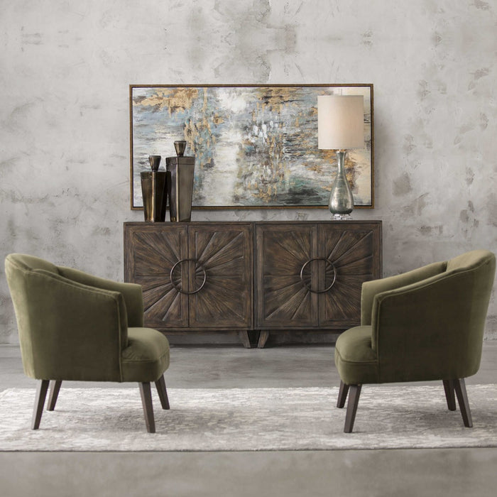 Ember Green Velvet Accent Chair